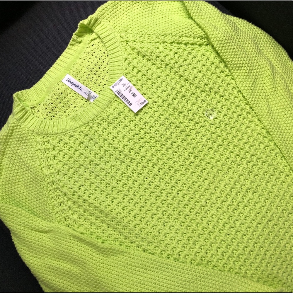 Aeropostale Neon Green Sweatshirt- Large